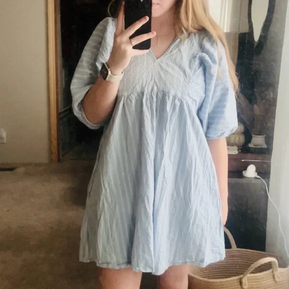 Light Blue Striped Dress - Picture 2 of 2